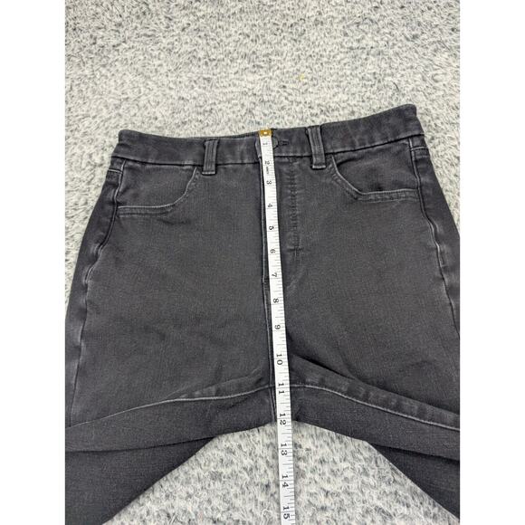 American Eagle Jeans Women 4 Black Distressed Denim Curvy Super Hi Rise Jegging - Picture 8 of 11